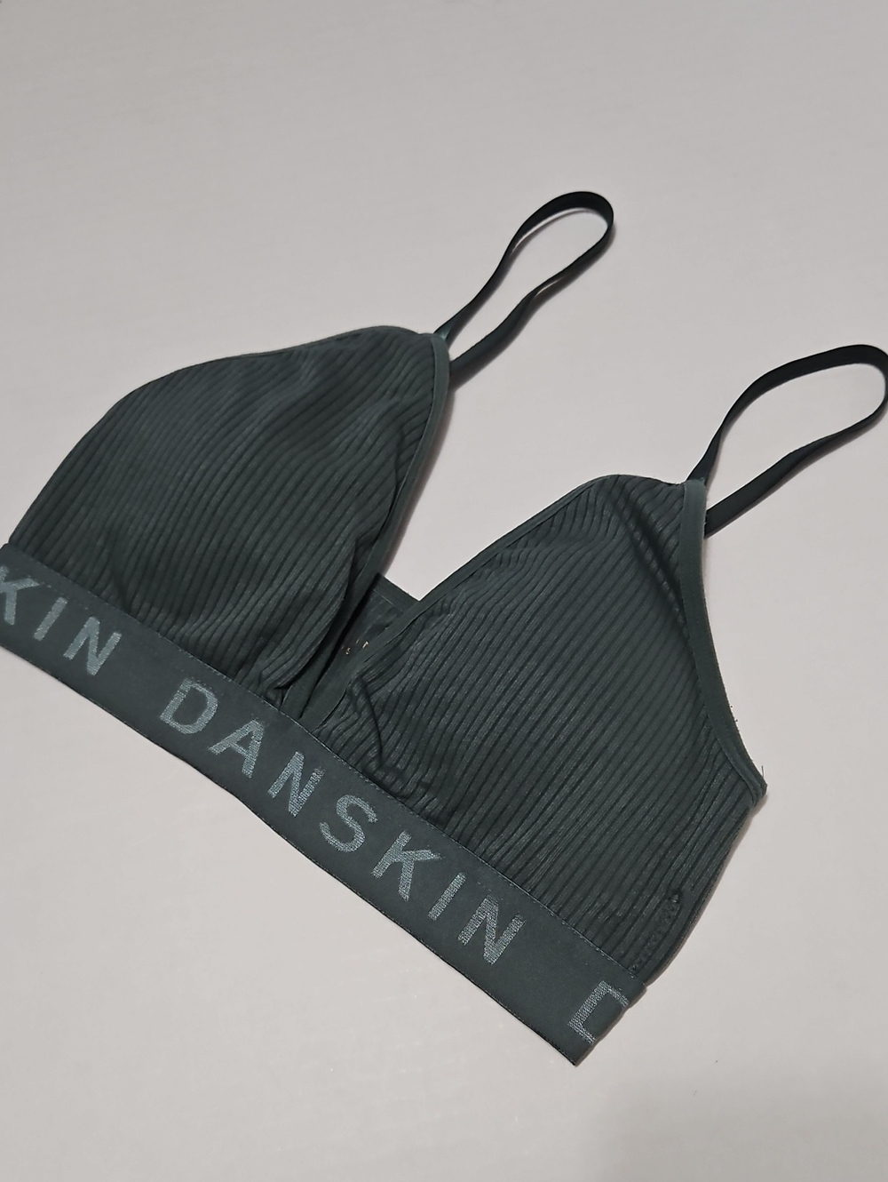Danskin Ribbed Triangle Bralette — Deep Teal
